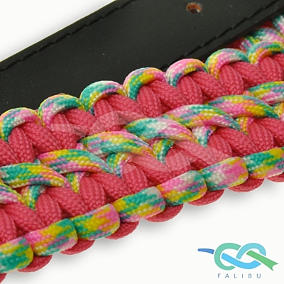 Obojek z paracordu solomon růžový