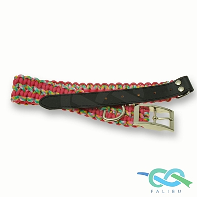 Obojek z paracordu solomon růžový