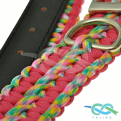 Obojek z paracordu solomon růžový