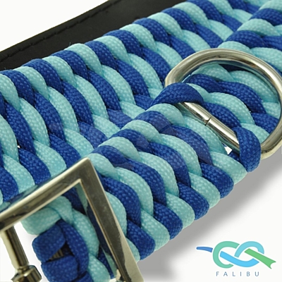 Obojek z paracordu trilobit modrý svítící